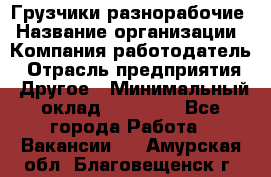 Грузчики-разнорабочие › Название организации ­ Компания-работодатель › Отрасль предприятия ­ Другое › Минимальный оклад ­ 15 000 - Все города Работа » Вакансии   . Амурская обл.,Благовещенск г.